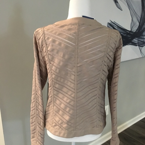 NWT Bagatelle Pink Faux Leather Netted Moto Jacket - Picture 5 of 7